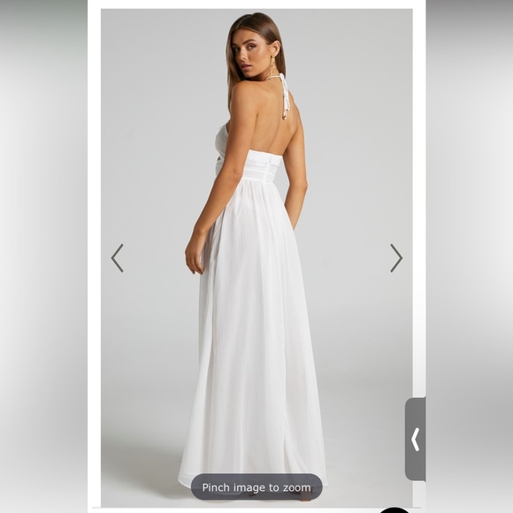NWT Halter Neck Maxi Dress - White - Picture 2 of 2